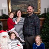 Family of 5 with Santa.